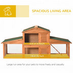 Large Rabbit Hutch Outdoor, Wooden Guinea Pig Hutch Small Animal House, Play Run Cage Outdoor Use 215 x 63 x 100 cm
