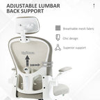 Mesh Office Chair with Headrest, 4D Lumbar Support, Flip-up Arm