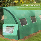 Tunnel Greenhouse, Upgraded Structure, Hinged Doors, 6 x 3(m), Green