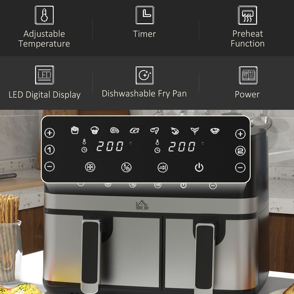 Dual Zone Air Fryer 8.5L with SYNCFinish 2700W - 2x the Taste, Double the Speed, Precision