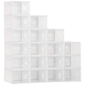 18PCS Clear Shoe Box, Plastic UK/EU Size 8.5/43, 25 x 35 x 19cm
