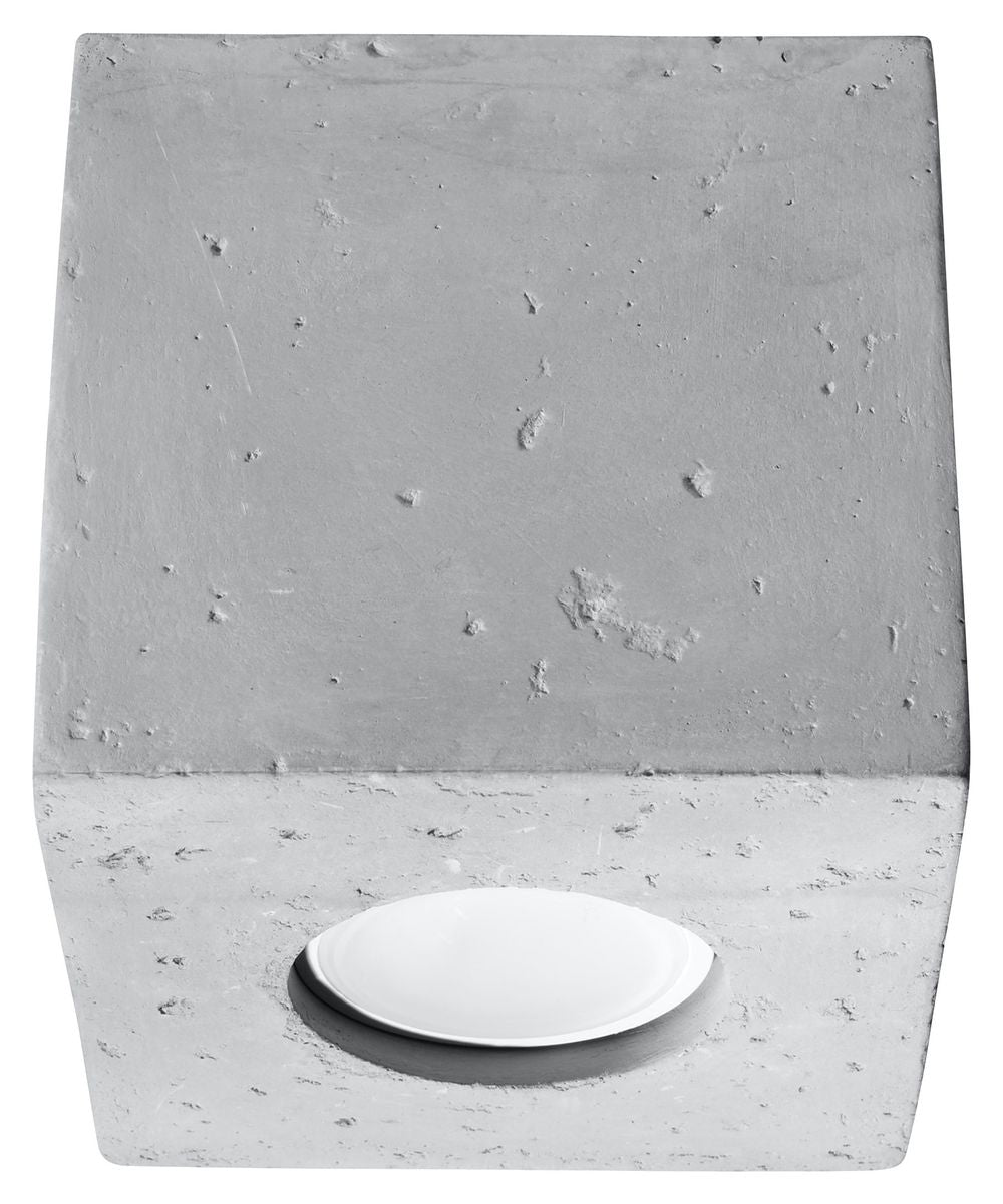 Stylish Grey Concrete Square Loft LED Ceiling Lamp