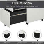 Mobile Vertical File Cabinet Lockable Metal Filling Cabinet with 3 Drawers Anti-tilt Design for Letter A4 Legal Size Fully Assembled Except Casters White