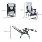 Comfort Zero Gravity Recliner, Foldable & Adjustable, Light Grey