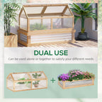 Raised Garden Bed with Greenhouse Top, 122x61x81.7cm, Natural Kit
