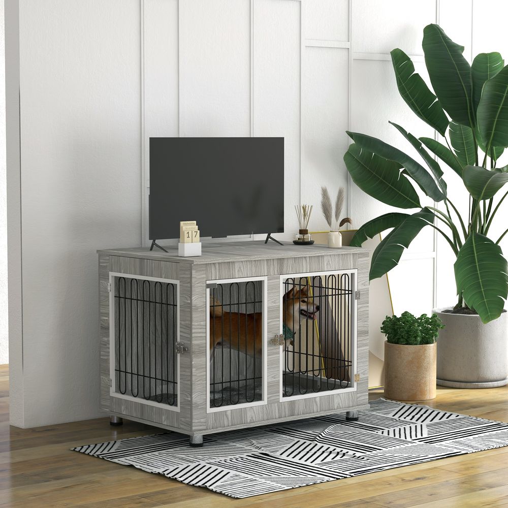 Dog Crate Furniture, Double Door, Soft Cushion - Perfect for All Pets