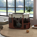Portable Dog Pen for Puppies, Rabbits, Kittens, Guinea - Brown