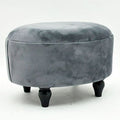 Red Velvet Oval Footstool