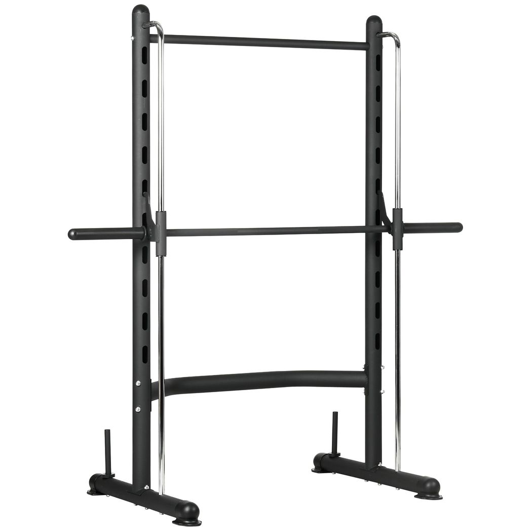 Adjustable Squat Rack with Pull Up Bar and Barbell Bar for Home Gym