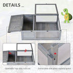 Tortoise House with Mesh Roof - Small Reptile Wooden Grey House