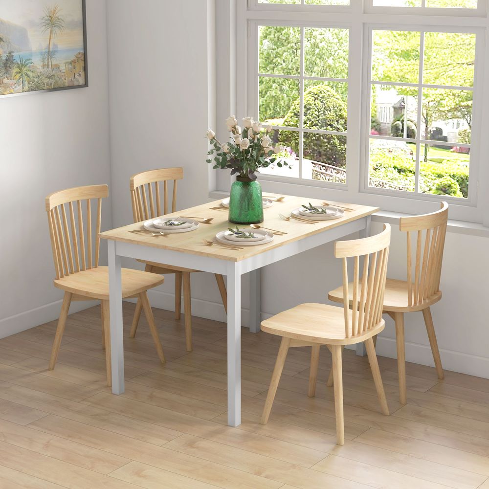 Farmhouse Dining Table: Wood Frame, Rustic Design for Kitchen & Dining Room