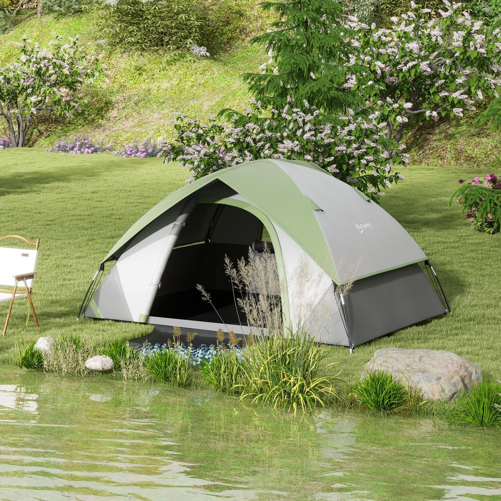 4-5 Man Camping Tent - 3000mm Waterproof - Green