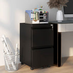Steel File Cabinet w/ Lock & Hanging Bar for Letter A4 Legal, Black - Professional Quality