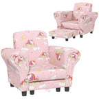 2 Piece Kids Sofa Set with Unicorn Design, for Nursery