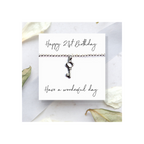 Happy 21st Birthday Bracelet & Message Card - Silver Plated Beaded Bracelet - Thoughtful Gift
