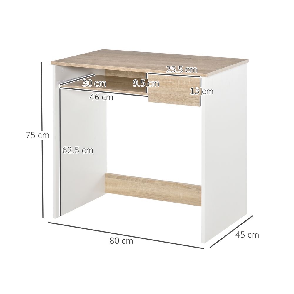 Oak Computer Desk: Space-saving, durable, and stylish. for study, office, or bedroom. Shop now!