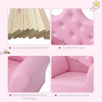 Pink Kids Sofa Set - Free Footstool Included - PU Leather