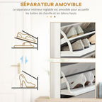 18-Shoe Storage Cabinet 6 Shelves 3 Drawers Tabletop 4 Legs Modern White