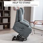 Luxury Lift Chair - Vibration Massage, Heat, Easy Assembly - Grey
