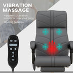 Vibration Massage Office Chair with Heat & Footrest - Grey
