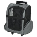 Pet Travel Backpack Bag Cat Puppy Dog Carrier w/ Trolley and Telescopic Handle Portable Stroller Wheel Luggage Bag (Grey)