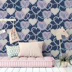 Neon Heart Wall Art - Navy Pink - Limited Edition