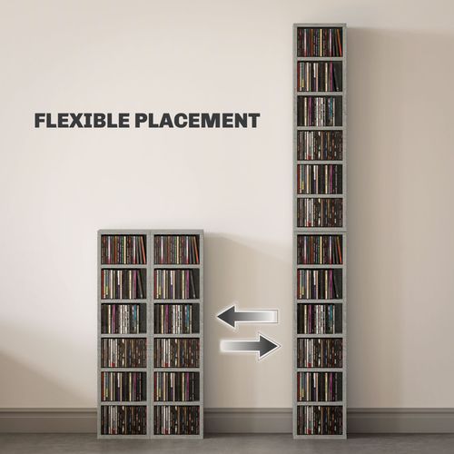CD Storage Unit - Set of 2 with Adjustable Shelves