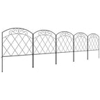 61 cm x 3 m Outdoor Picket Fence Panels with Panels, Swirls, Black