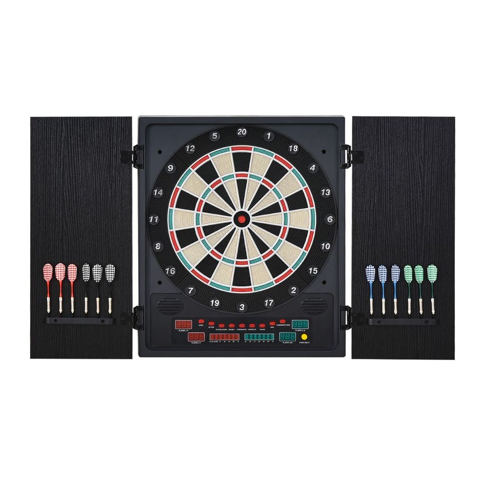 Electronic Dartboard - LED Score Board - 27 Games - Storage Cabinet