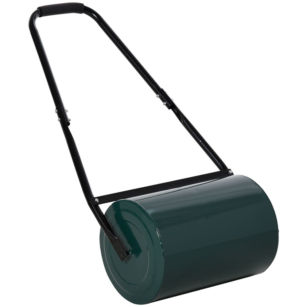 30cm Metal Lawn Roller-Deep Green - Flatten Your Garden with Ease