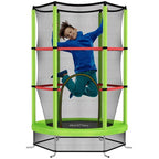 Kids Trampoline Mini Bouncer w/ Enclosure Net for 3-6 Years Green