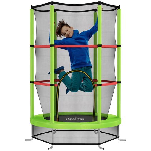 Kids Trampoline Mini Bouncer w/ Enclosure Net for 3-6 Years Green