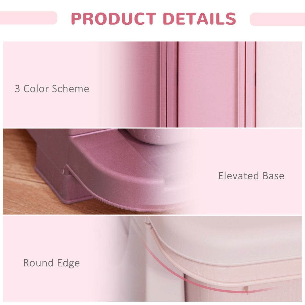 Kids Storage Units with 3 Drawers 3 Tier Chest Vertical Dresser Tower Toy Organizer for Nursery Playroom Kindergarten Pink