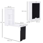 Space-Saving White Wall-Mounted Desk - Fold-Out Convertible Office Table with Chalkboard Shelf