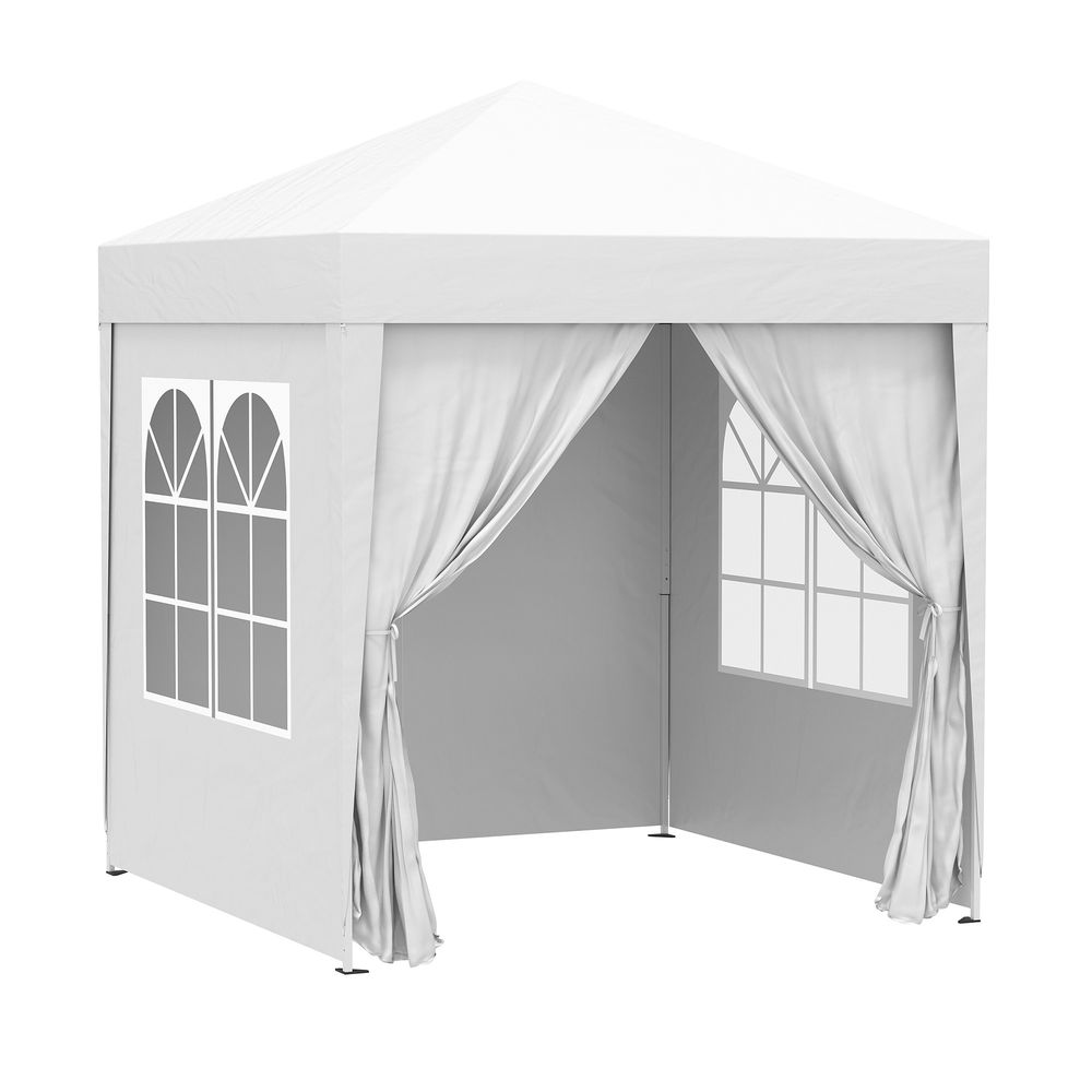 2x2m Garden Pop Up Gazebo Marquee Tent Wedding Canopy - Easy Set-Up, Durable, Portable Carrying Bag White