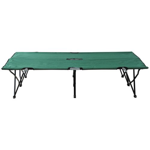Double Camping Bed Camping Cot Foldable Sunbed Outdoor Patio Sleeping Bed Super Light with Carry Bag (Green)
