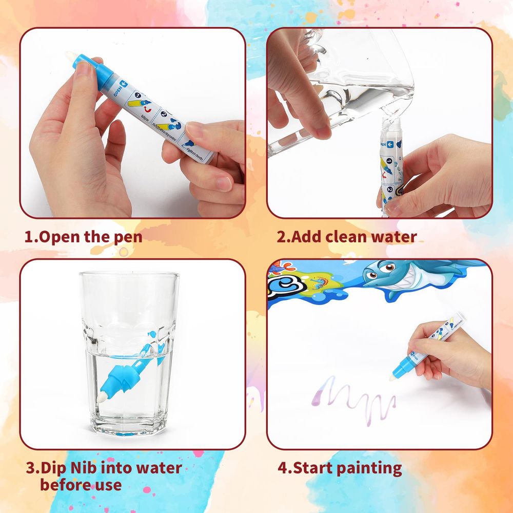 Deluxe Water Doodle Set - Large Drawing Area, Abundant Accessories, Non-Toxic & Eco-Friendly - Gift!