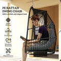 Rattan Egg Chair with Installation Kit, Indoor Outdoor Swing Chair