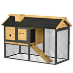 Rabbit Hutch Outdoor Bunny Cage w/ Run, Removable Tray 120 x 55.5 x 80cm
