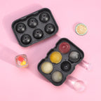 2 Pack Easy-Release Silicone Ice Cube Tray - Stackable with Removable Lids - Black