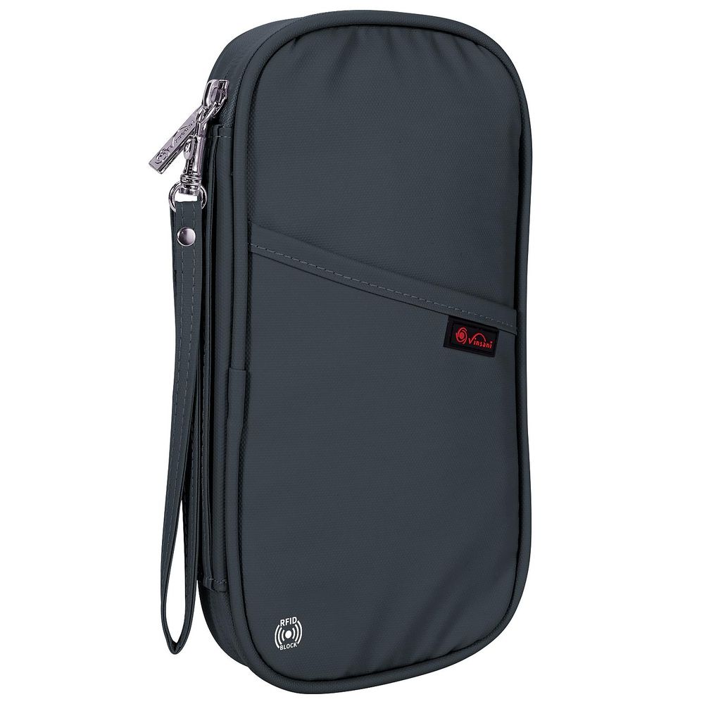 Deluxe Passport Holder - Grey - RFID Protected - Travel Organizer