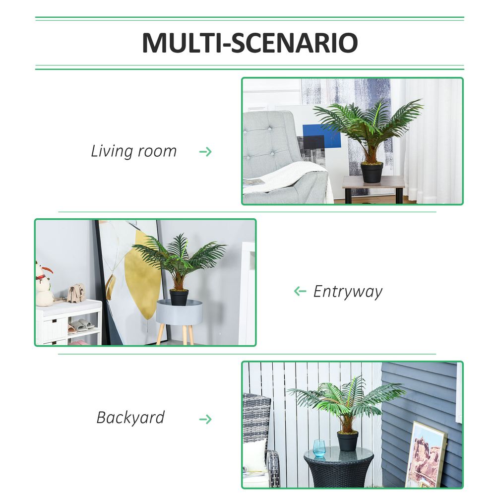 Artificial Palm Tree - Realistic 8-Leaf Design, 60cm Tall, Nursery Pot Included
