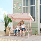 Kids Garden Swing Chair, Swing Seat with Adjustable Canopy, Pink