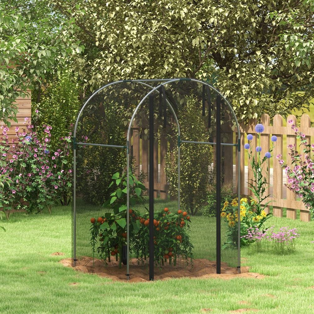 Fruit Cage, Plant Protection Tent, 1.2 x 1.2 x 1.9m, Black