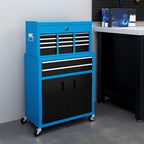 Top Chest and Roller Cabinet Combo Metal Tool Cabinet on Wheels