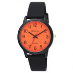 Men's Sports Orange Dial Watch - Quality Black Silicone Strap - Best in Class