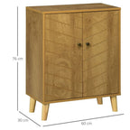 Chevron Door Storage Cabinet - Natural Wood - Ideal for Living Room