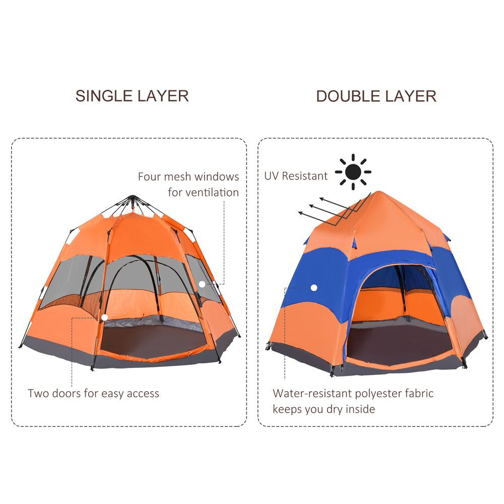 4 Person Pop Up Tent: Camping, Festival, Hiking - Family Shelter, Portable