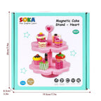 Magnetic Cake Stand - Heart: Charming toy for tea parties, role play, and educational development
