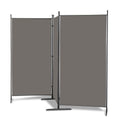 Steel Frame Folding Screen - Grey, 3 Panels